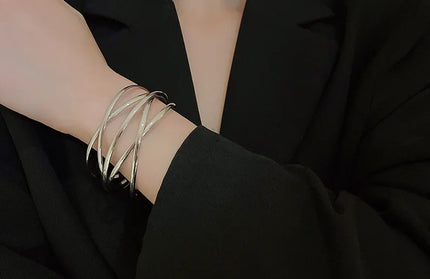 Alloy Round Chain Charms Cuff Bracelet