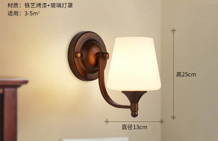 Bathroom Light Lighting with White Frosted Glass Shade