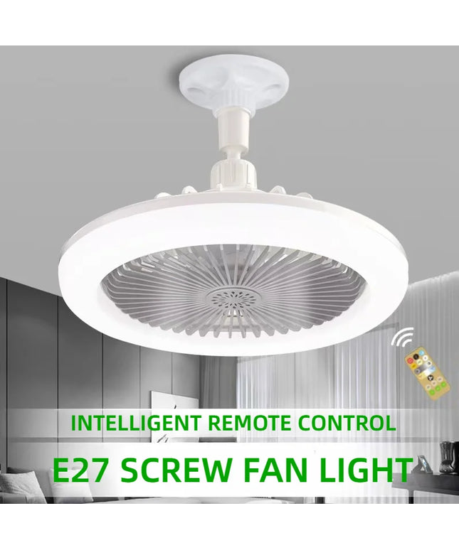 Rotatable 3in1 Ceiling Fan with Remote Control Lighting Lamp E27 Converter Base Light