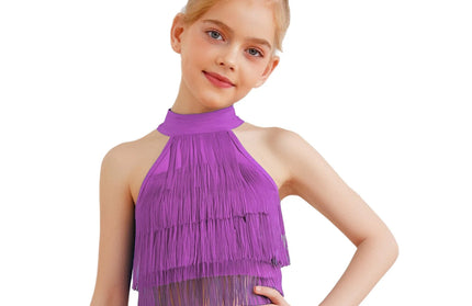 Girls Latin Dance Tassel Crop Top (Performance / Dancewear)