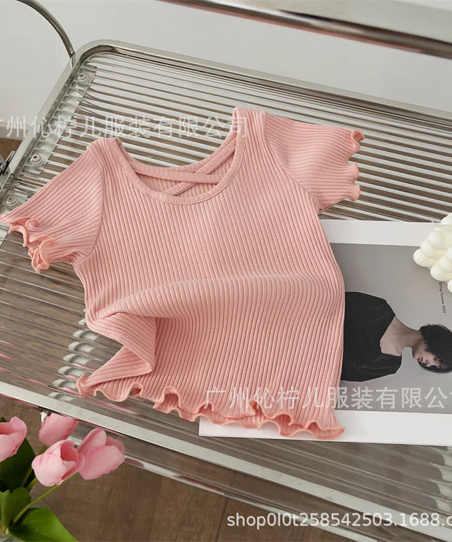 Girls Cute Summer Solid T-Shirt