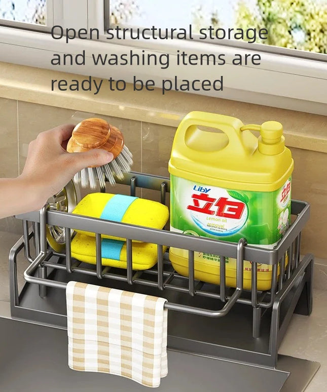 Kitchen Spice Storage Shelf with Drainage Rack