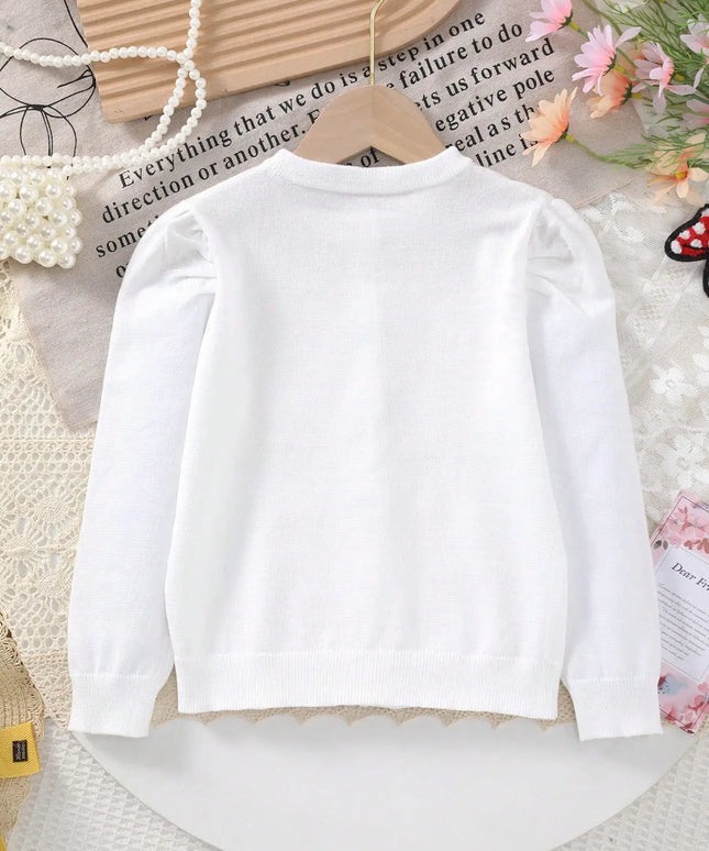 Girls Autumn Solid Casual Top
