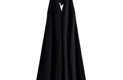 Summer Women Fashion Sleeveless Backless Pleated Decorate Beach Dress