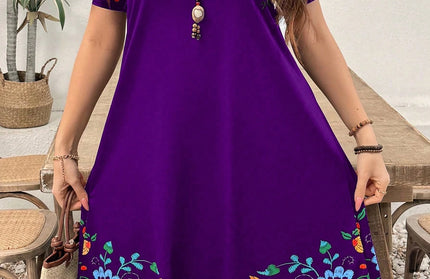 Summer Casual Floral Print Women's Mini Dress