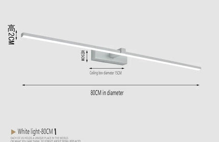 Modern Bathroom 100cm Mirror-front Lamp Led wall Light