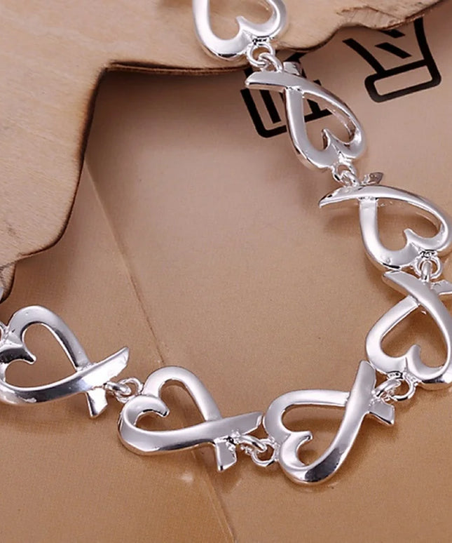 925 Sterling Silver Bracelets Cute Noble