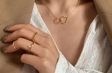 Two Round Shaped Necklaces Female