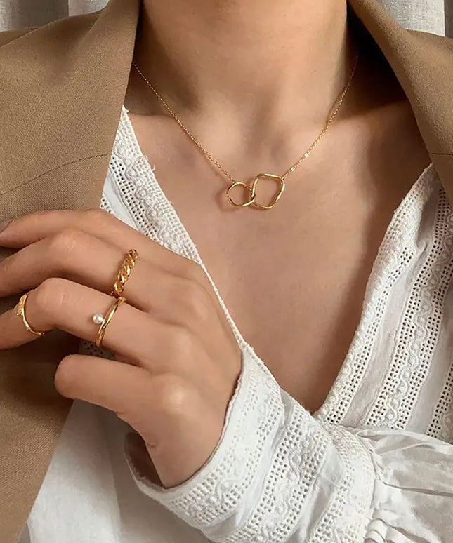 Two Round Shaped Necklaces Female