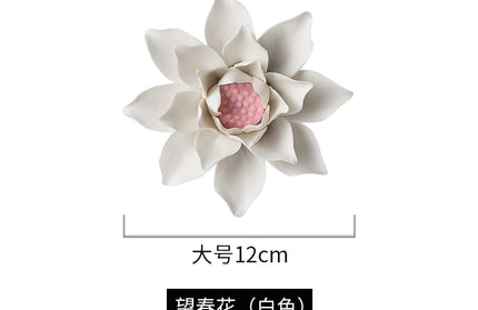 Handmade ceramic flowers wall decor