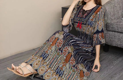 THHONE Summer Dress for Women Robe Maxi