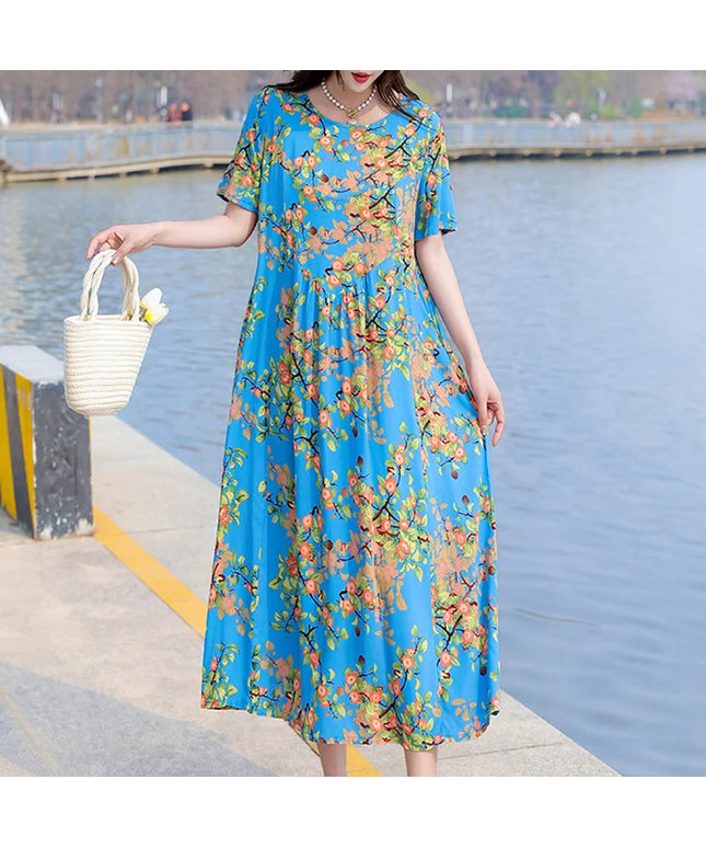 Fashion Vintage Elegant Short Sleeve Printing