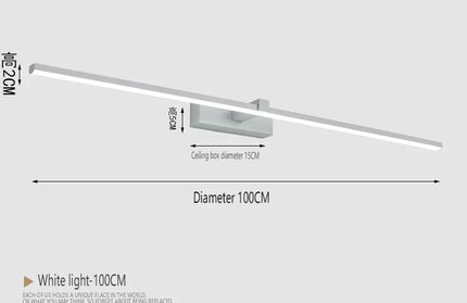 Modern Bathroom 100cm Mirror-front Lamp Led wall Light