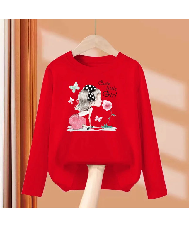 Girls Cartoon Autumn Long Sleeve T-Shirt
