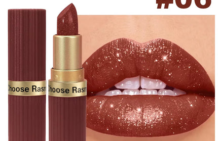 Pearlescent Pink Glitter Velvet Lipstick