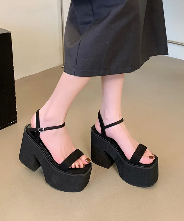 Women Shoes Platform Black 11cm High Heels Sandals