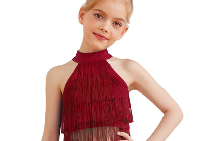 Girls Latin Dance Tassel Crop Top (Performance / Dancewear)