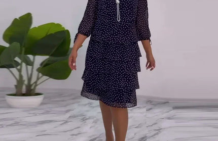 Spring Polka Dot Print Ruffles Cake Dresses
