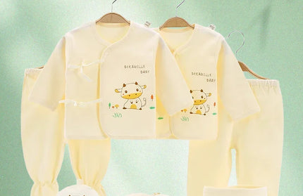 Clothes cartoon long Sleeve Bodysuit+Pants+Hat 7pcs Set