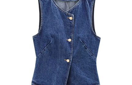Denim Vest Top Ladies Casual