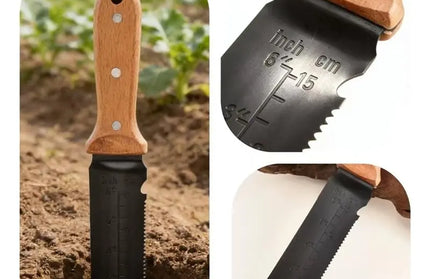 Garden Knife,7" Stainless Steel Blade, Wooden Handle