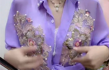 Bead Pearl Blouse Summer