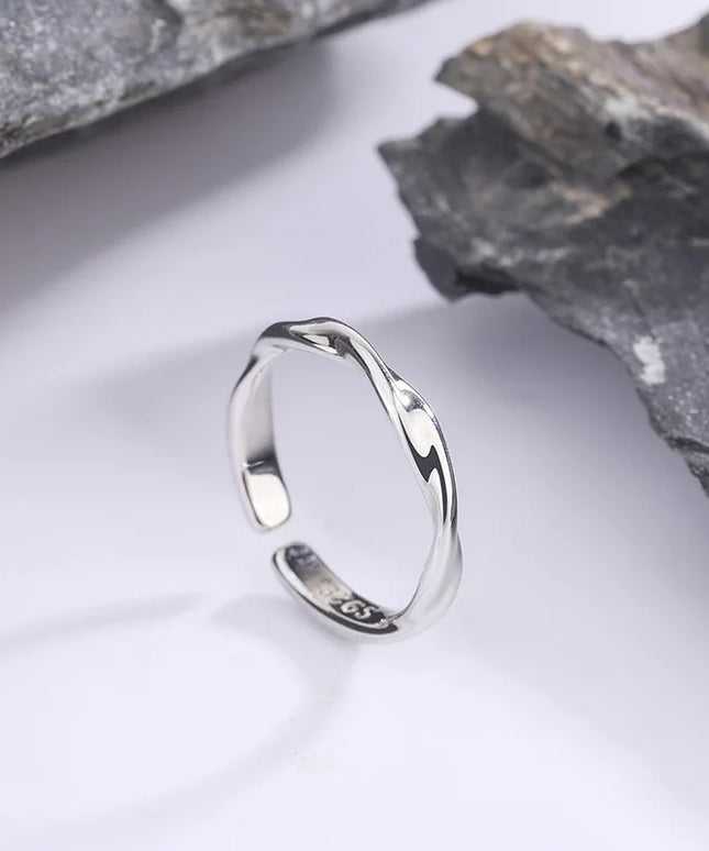 925 Sterling Silver Simple Twisted Wire Rings