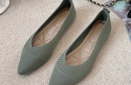 Flat Shoes Color Knitting Flats