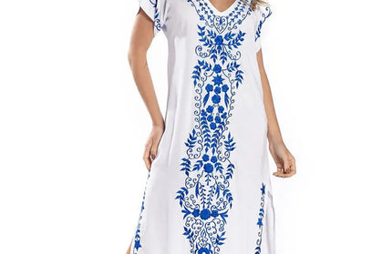 Indie Folk Embroidered Short Sleeve
