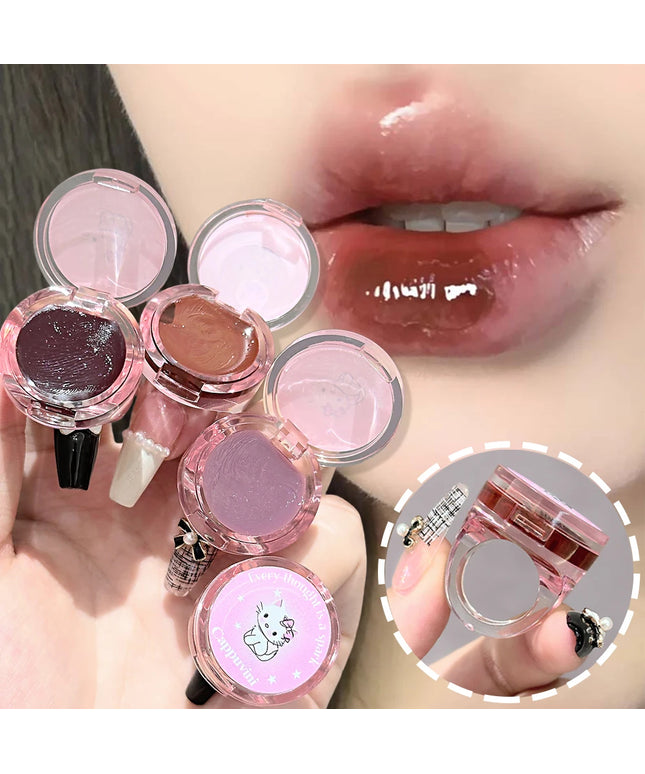 Korean ring kitten lip gloss Juicy Makeup Glossy balm.