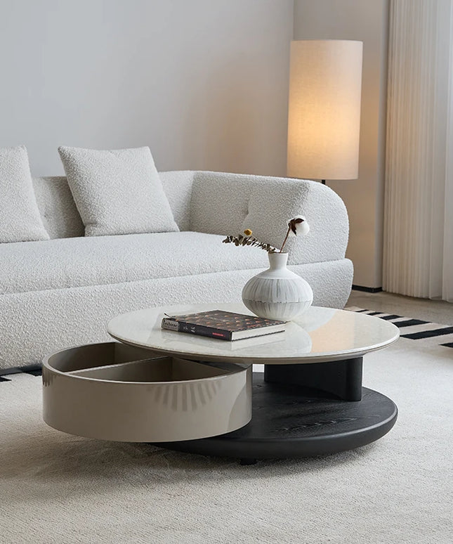 Modern Home Furniture Round Coffee Table with Storage for Living Room Apartment