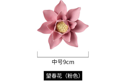 Handmade ceramic flowers wall decor