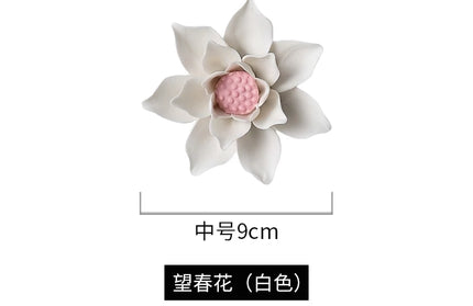Handmade ceramic flowers wall decor
