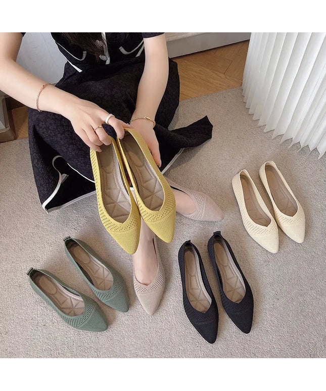 Flat Shoes Color Knitting Flats
