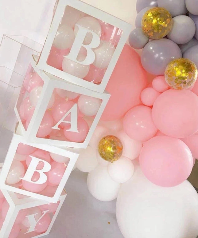 25cm BABY Letter Box Balloon Boxes Baby Shower Decor