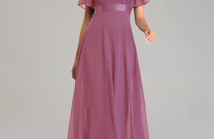 Sexy Pink Chiffon tulle Maxi Summer Dress