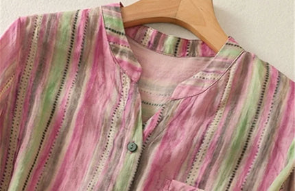 Long Sleeve Striped Blouse