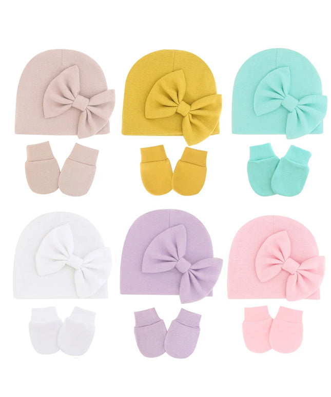 Hat Gloves Set Cotton Newborn