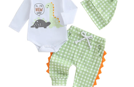 Outfit Dinosaur Print Long Sleeve Rompers