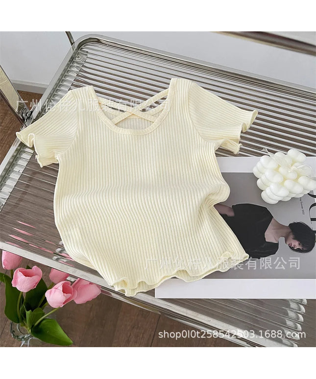 Girls Cute Summer Solid T-Shirt
