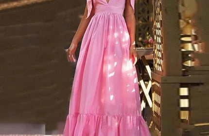 Sexy Summer Women V-Neck Sling Backless Dress