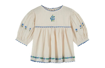 Embroidered Flower Flying Sleeve