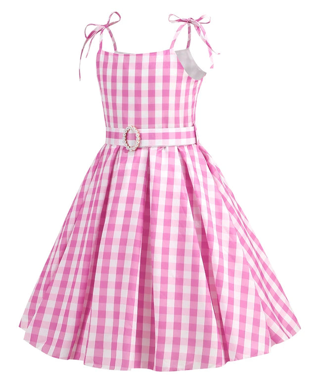 Pink Plaid Dress Halloween Carnival