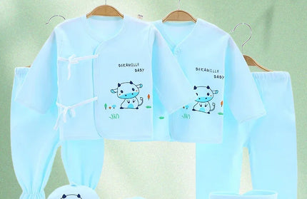 Clothes cartoon long Sleeve Bodysuit+Pants+Hat 7pcs Set