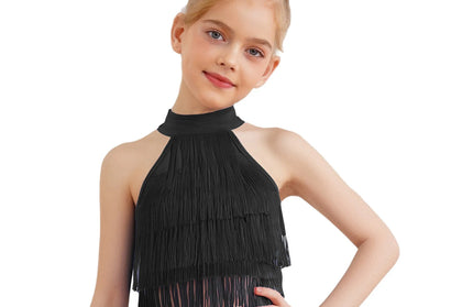 Girls Latin Dance Tassel Crop Top (Performance / Dancewear)