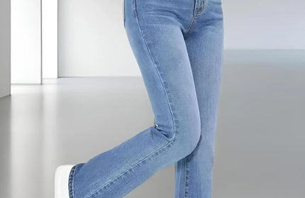 Versatile high waist washed Denim