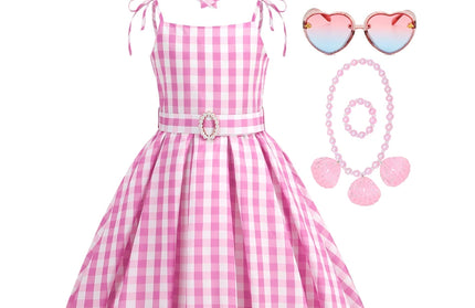 Pink Plaid Dress Halloween Carnival