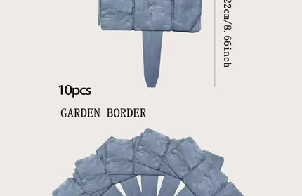 10Pcs Home Garden Border Edging Plastic Fence Stone DIY Yard Landscap