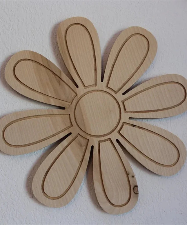 Ins Wooden Daisy Wall Flowers Nursery Decor