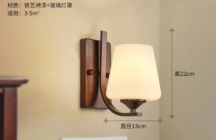 Bathroom Light Lighting with White Frosted Glass Shade
